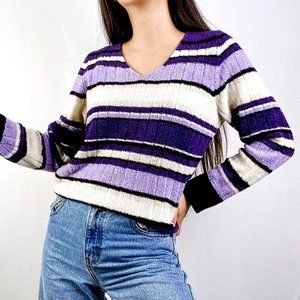 Carolyn Taylor Striped Long-Sleeve Top Size S